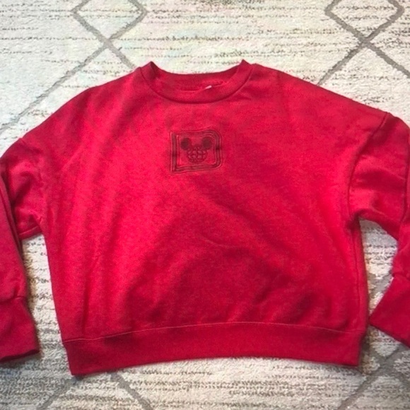 Diseny Red Crew Neck Sweater with Relaxed Fit - Picture 1 of 5